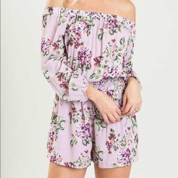 Solemio Pants - Solemio Lilac Floral Romper